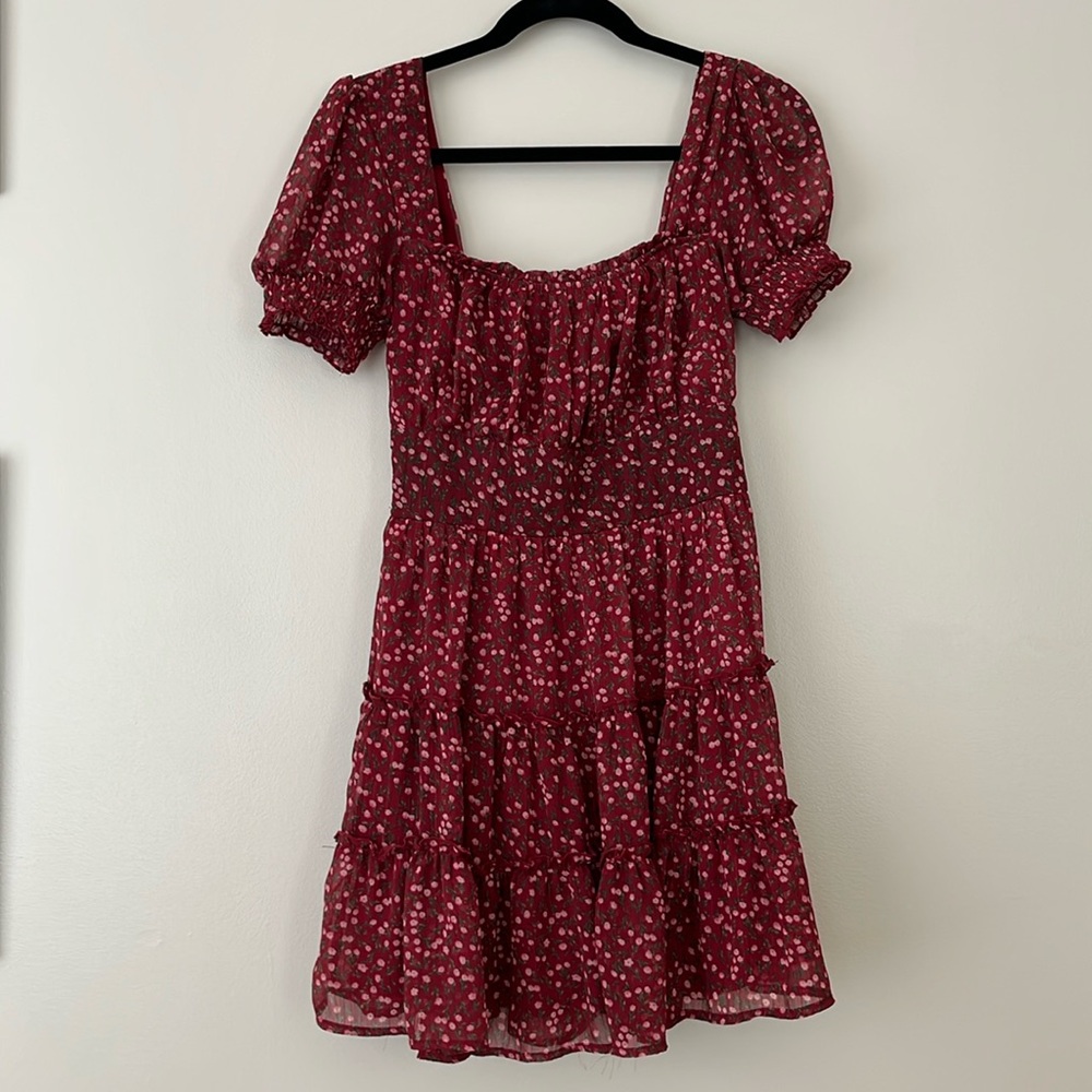 Red Francesca flower dress